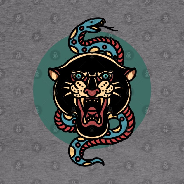 panther and snake tattoo by donipacoceng